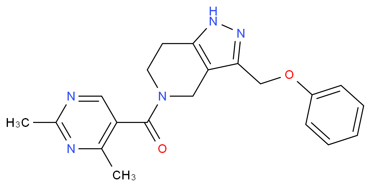 5-[(2,4-dimethylpyrimidin-5-yl)carbonyl]-3-(phenoxymethyl)-4,5,6,7-tetrahydro-1H-pyrazolo[4,3-c]pyridine_分子结构_CAS_)