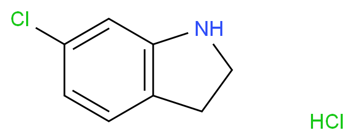 6-chloro-2,3-dihydro-1H-indole hydrochloride_分子结构_CAS_89978-84-7