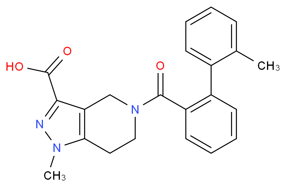1-methyl-5-[(2'-methylbiphenyl-2-yl)carbonyl]-4,5,6,7-tetrahydro-1H-pyrazolo[4,3-c]pyridine-3-carboxylic acid_分子结构_CAS_)