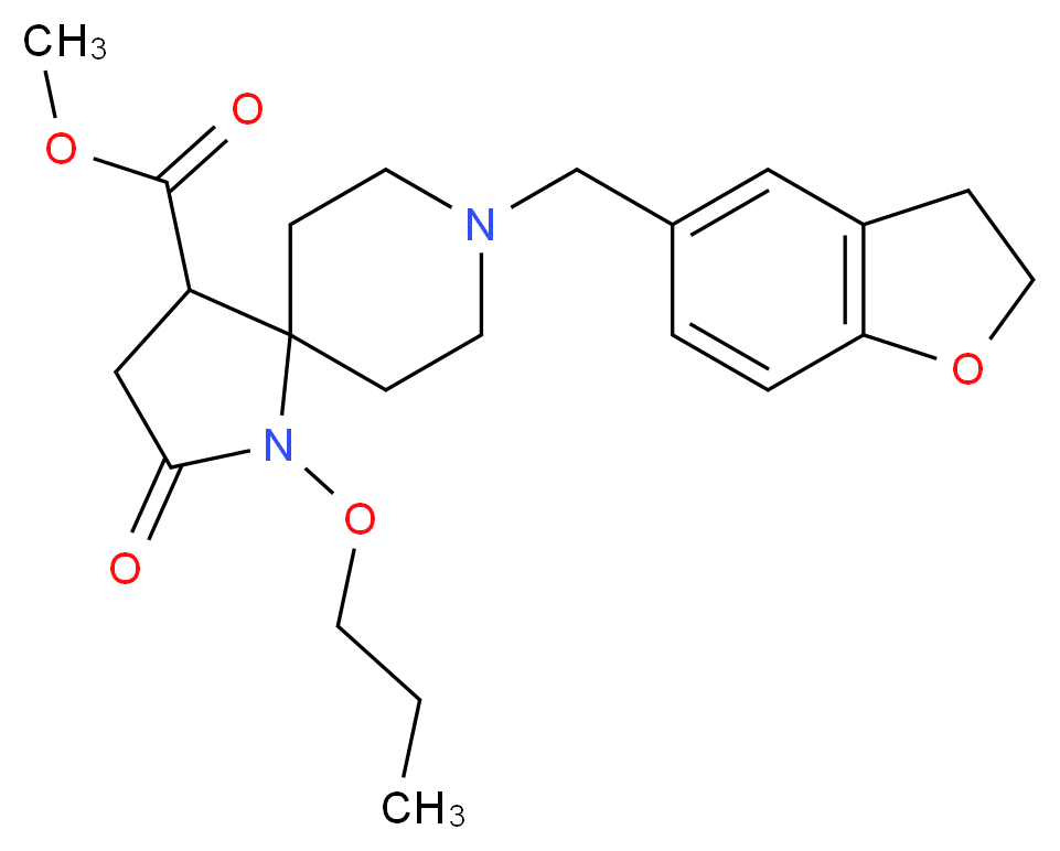 methyl 8-(2,3-dihydro-1-benzofuran-5-ylmethyl)-2-oxo-1-propoxy-1,8-diazaspiro[4.5]decane-4-carboxylate_分子结构_CAS_)