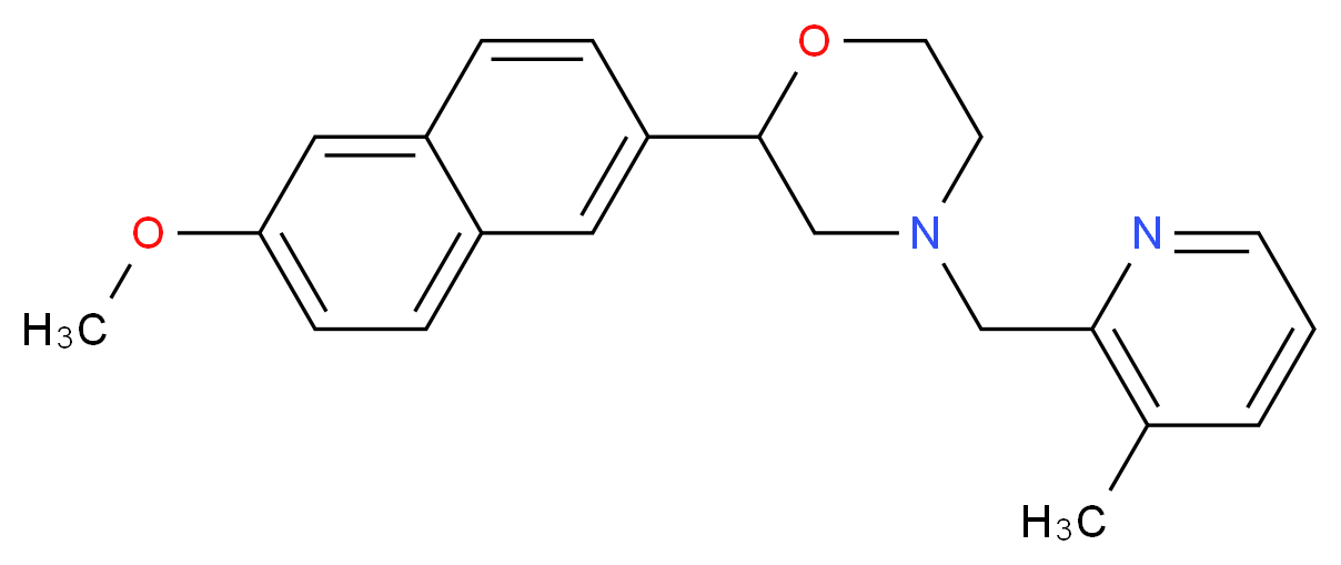 2-(6-methoxy-2-naphthyl)-4-[(3-methylpyridin-2-yl)methyl]morpholine_分子结构_CAS_)