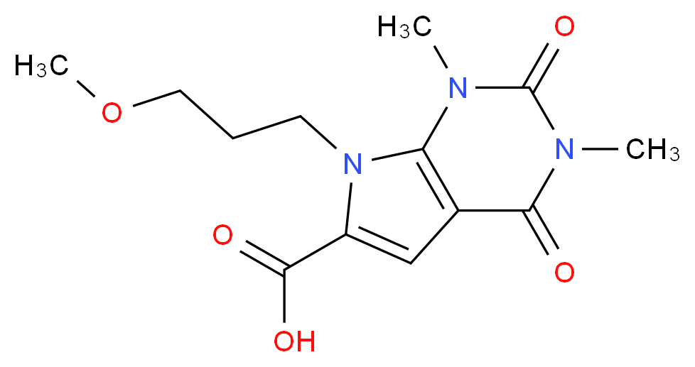 7-(3-methoxypropyl)-1,3-dimethyl-2,4-dioxo-1H,2H,3H,4H,7H-pyrrolo[2,3-d]pyrimidine-6-carboxylic acid_分子结构_CAS_1086386-36-8