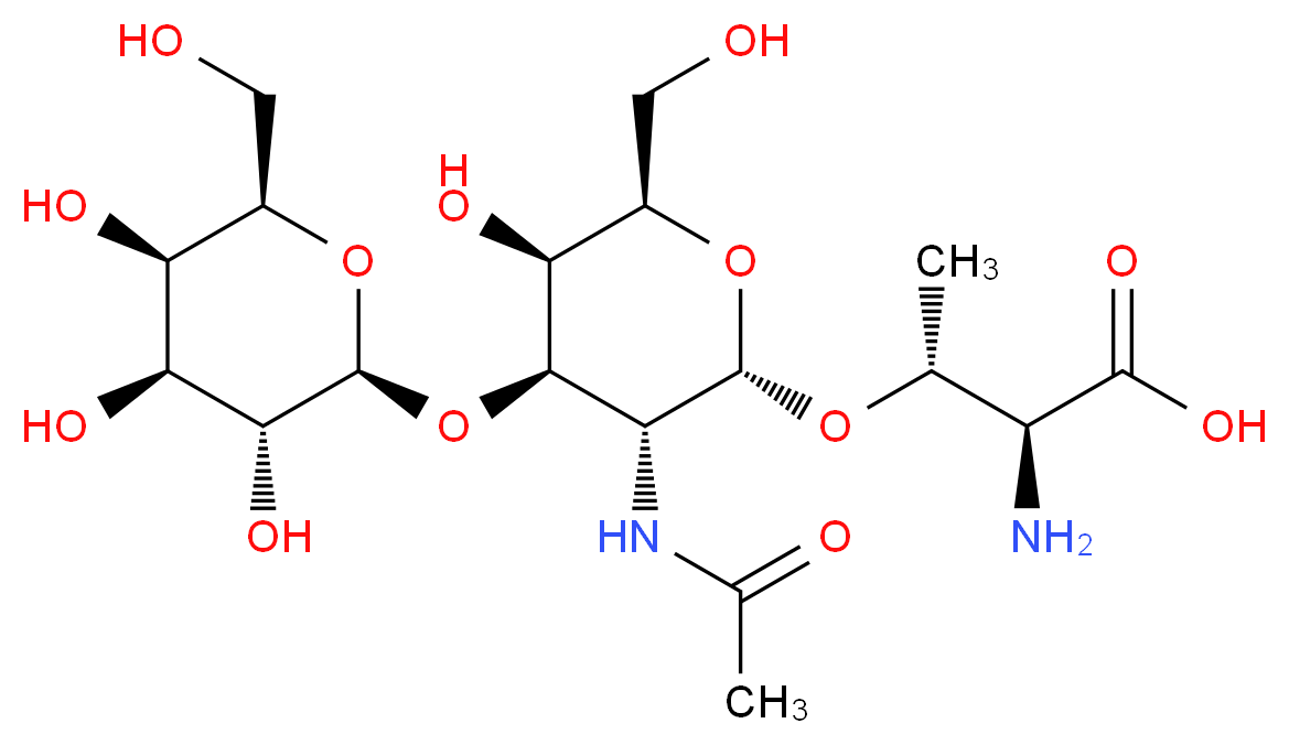(2S,3R)-2-amino-3-{[(2S,3R,4R,5R,6R)-3-acetamido-5-hydroxy-6-(hydroxymethyl)-4-{[(2R,3R,4S,5R,6R)-3,4,5-trihydroxy-6-(hydroxymethyl)oxan-2-yl]oxy}oxan-2-yl]oxy}butanoic acid_分子结构_CAS_60280-58-2