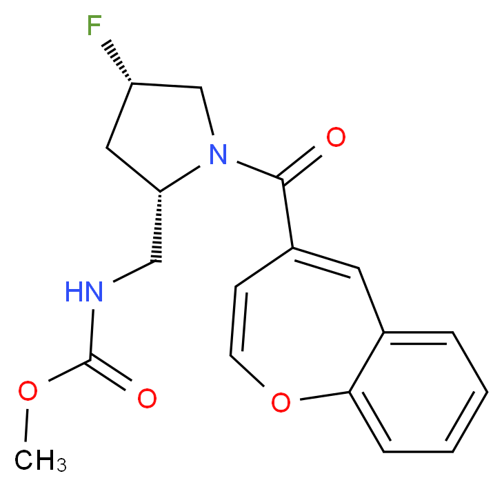 methyl {[(2S,4S)-1-(1-benzoxepin-4-ylcarbonyl)-4-fluoropyrrolidin-2-yl]methyl}carbamate_分子结构_CAS_)