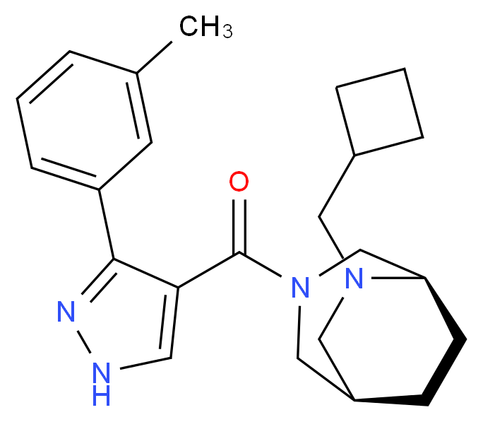 (1R*,5R*)-6-(cyclobutylmethyl)-3-{[3-(3-methylphenyl)-1H-pyrazol-4-yl]carbonyl}-3,6-diazabicyclo[3.2.2]nonane_分子结构_CAS_)