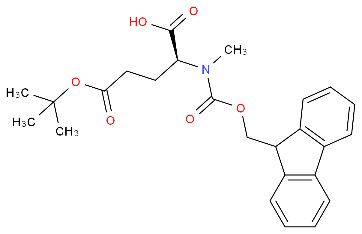 (2S)-5-(tert-butoxy)-2-{[(9H-fluoren-9-ylmethoxy)carbonyl](methyl)amino}-5-oxopentanoic acid_分子结构_CAS_200616-40-6