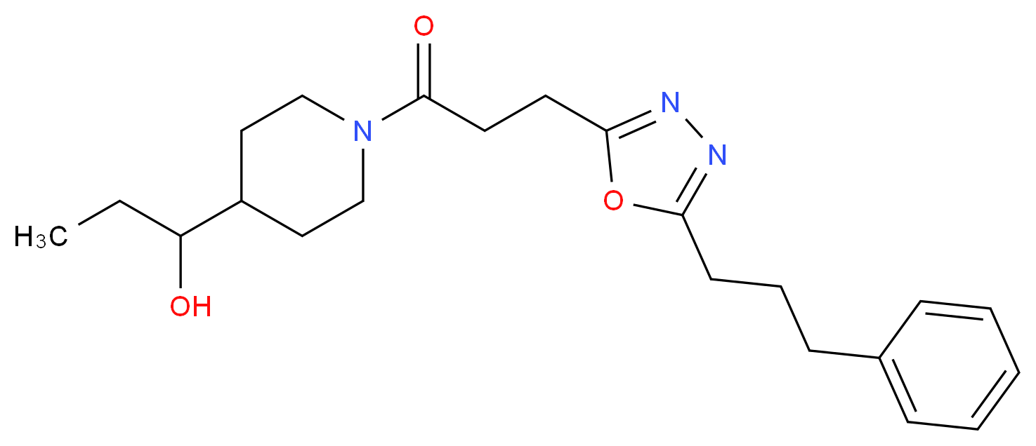 1-(1-{3-[5-(3-phenylpropyl)-1,3,4-oxadiazol-2-yl]propanoyl}-4-piperidinyl)-1-propanol_分子结构_CAS_)