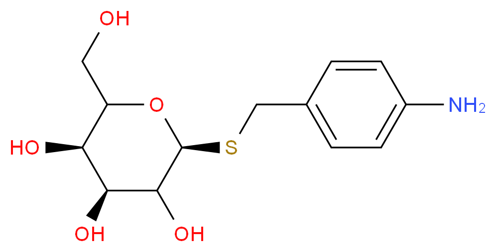 (2S,4S,5R)-2-{[(4-aminophenyl)methyl]sulfanyl}-6-(hydroxymethyl)oxane-3,4,5-triol_分子结构_CAS_35785-20-7