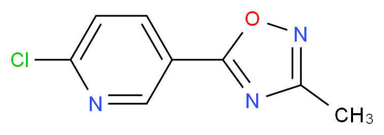 2-Chloro-5-(3-methyl-1,2,4-oxadiazol-5-yl)pyridine_分子结构_CAS_)