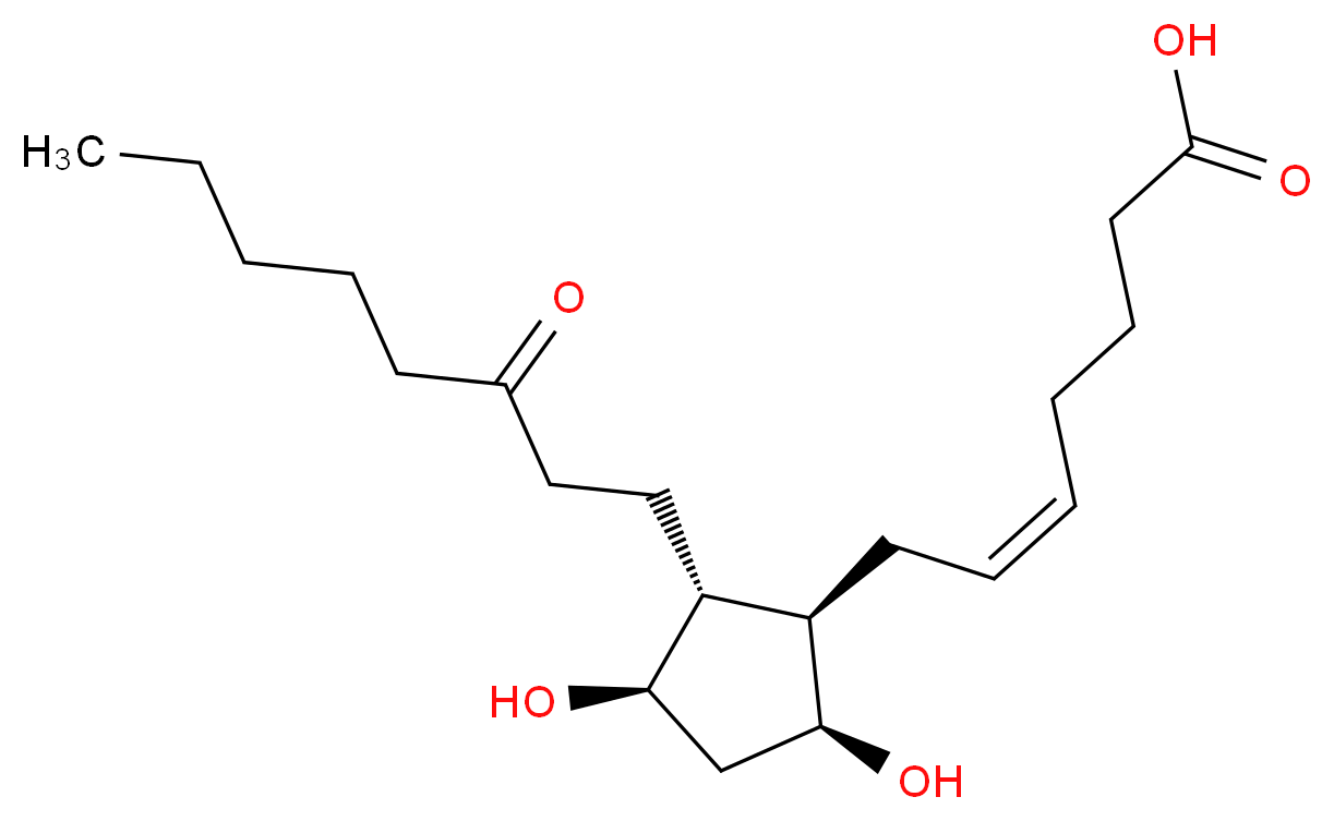 (5Z)-7-[(1R,2R,3R,5S)-3,5-dihydroxy-2-(3-oxooctyl)cyclopentyl]hept-5-enoic acid_分子结构_CAS_27376-76-7