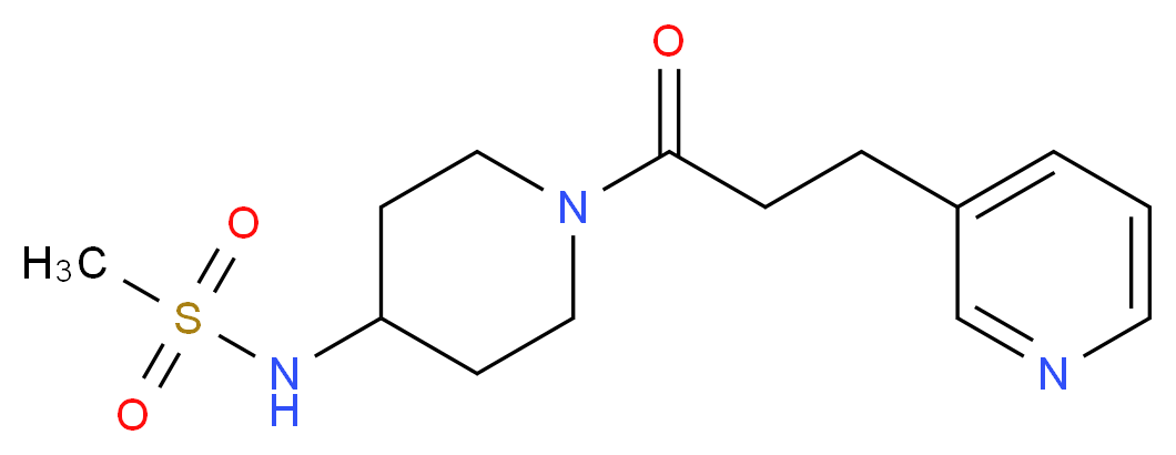 N-{1-[3-(3-pyridinyl)propanoyl]-4-piperidinyl}methanesulfonamide_分子结构_CAS_)