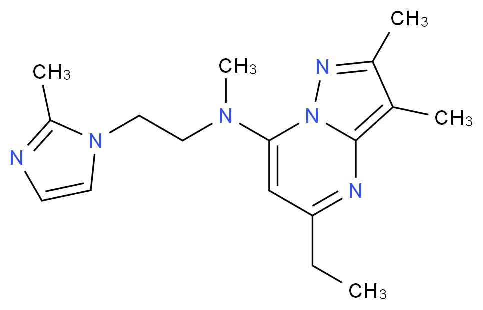 5-ethyl-N,2,3-trimethyl-N-[2-(2-methyl-1H-imidazol-1-yl)ethyl]pyrazolo[1,5-a]pyrimidin-7-amine_分子结构_CAS_)