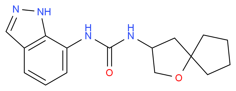 N-1H-indazol-7-yl-N'-1-oxaspiro[4.4]non-3-ylurea_分子结构_CAS_)