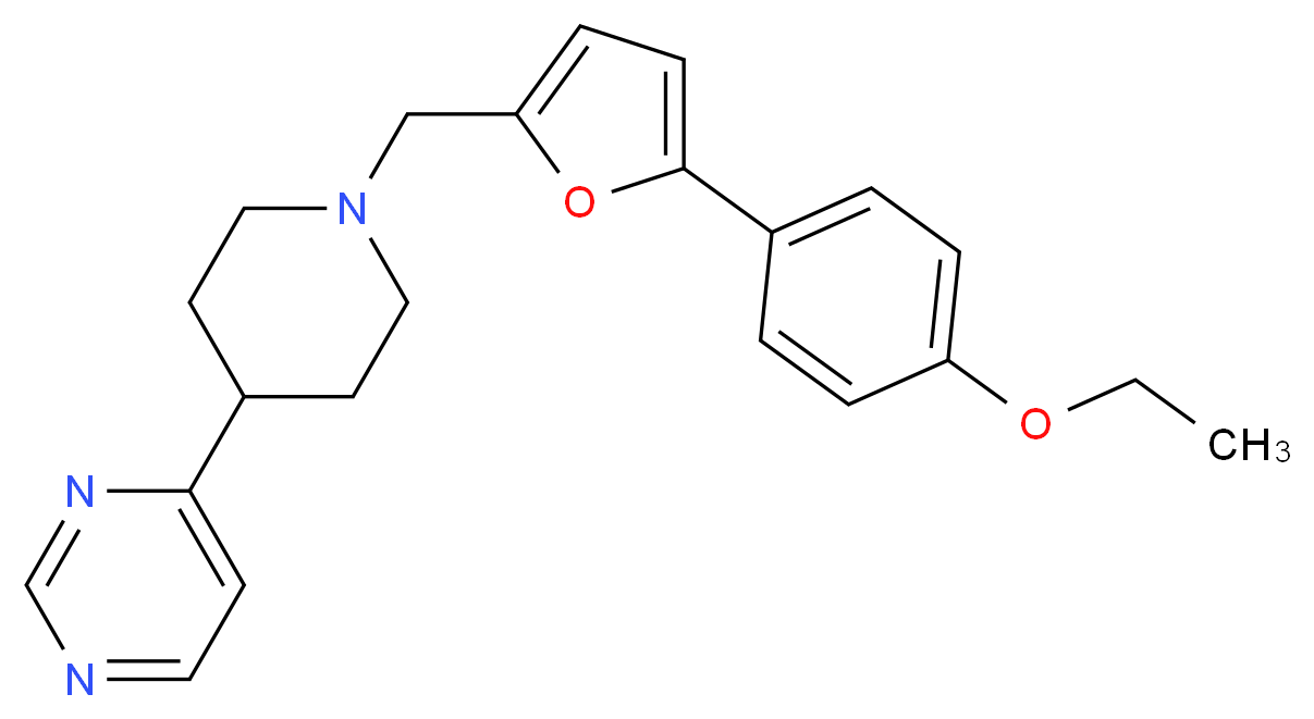 4-(1-{[5-(4-ethoxyphenyl)-2-furyl]methyl}piperidin-4-yl)pyrimidine_分子结构_CAS_)