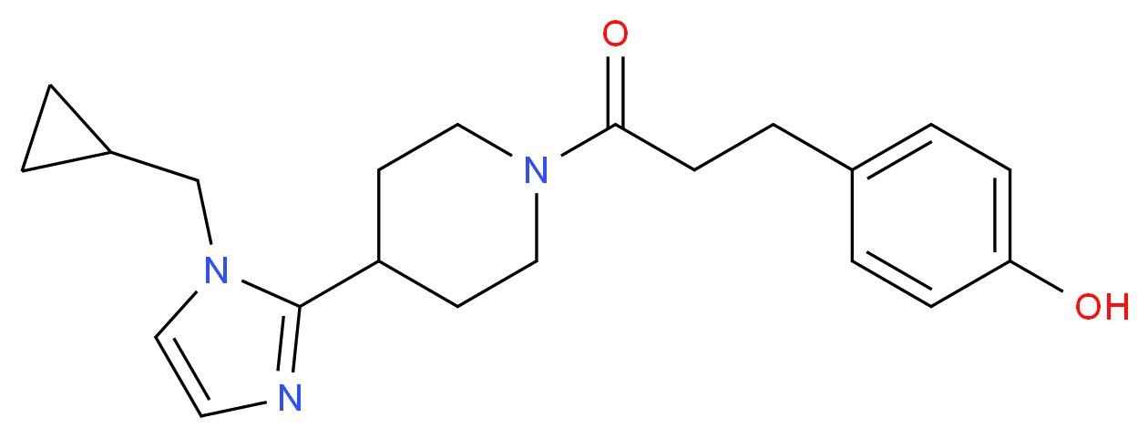 4-(3-{4-[1-(cyclopropylmethyl)-1H-imidazol-2-yl]-1-piperidinyl}-3-oxopropyl)phenol_分子结构_CAS_)