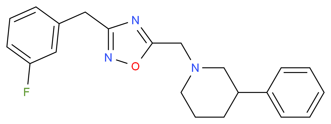 1-{[3-(3-fluorobenzyl)-1,2,4-oxadiazol-5-yl]methyl}-3-phenylpiperidine_分子结构_CAS_)
