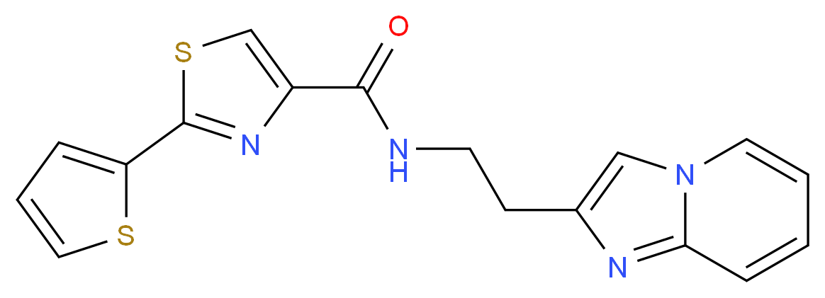 N-(2-imidazo[1,2-a]pyridin-2-ylethyl)-2-(2-thienyl)-1,3-thiazole-4-carboxamide_分子结构_CAS_)