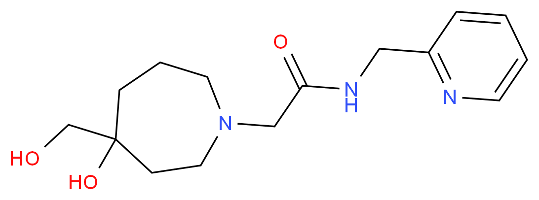 2-[4-hydroxy-4-(hydroxymethyl)-1-azepanyl]-N-(2-pyridinylmethyl)acetamide_分子结构_CAS_)