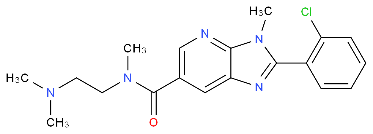 2-(2-chlorophenyl)-N-[2-(dimethylamino)ethyl]-N,3-dimethyl-3H-imidazo[4,5-b]pyridine-6-carboxamide_分子结构_CAS_)