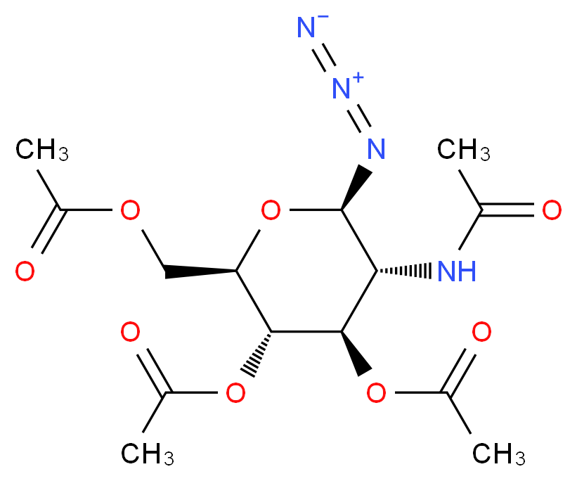 [(2R,3S,4R,5R,6R)-3,4-bis(acetyloxy)-6-azido-5-acetamidooxan-2-yl]methyl acetate_分子结构_CAS_6205-69-2