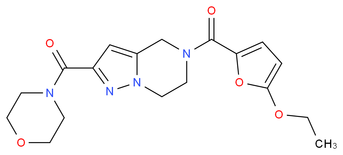 5-(5-ethoxy-2-furoyl)-2-(morpholin-4-ylcarbonyl)-4,5,6,7-tetrahydropyrazolo[1,5-a]pyrazine_分子结构_CAS_)