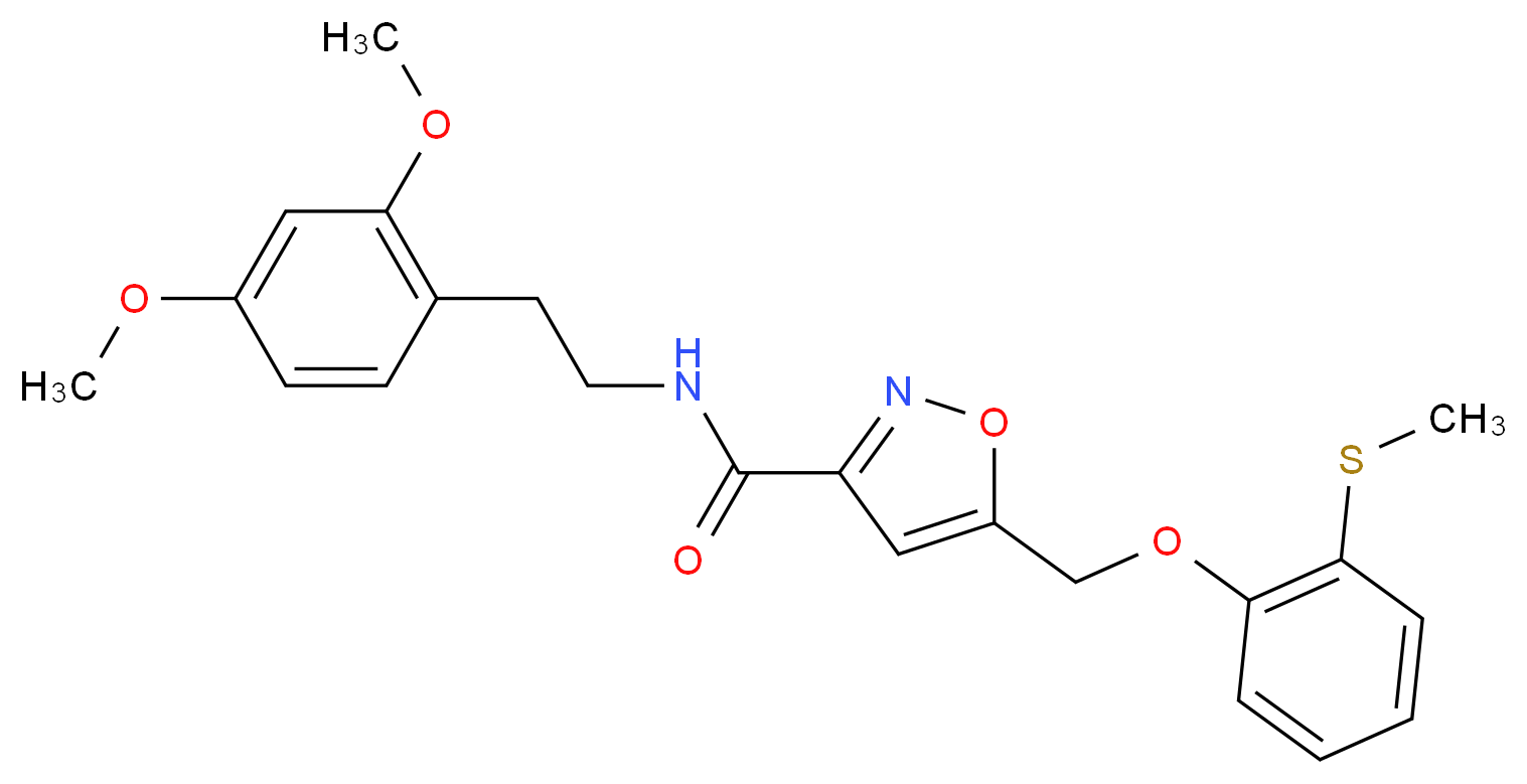N-[2-(2,4-dimethoxyphenyl)ethyl]-5-{[2-(methylthio)phenoxy]methyl}-3-isoxazolecarboxamide_分子结构_CAS_)
