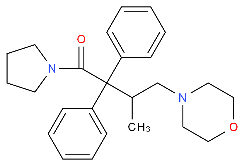 3-methyl-4-(morpholin-4-yl)-2,2-diphenyl-1-(pyrrolidin-1-yl)butan-1-one_分子结构_CAS_357-56-2