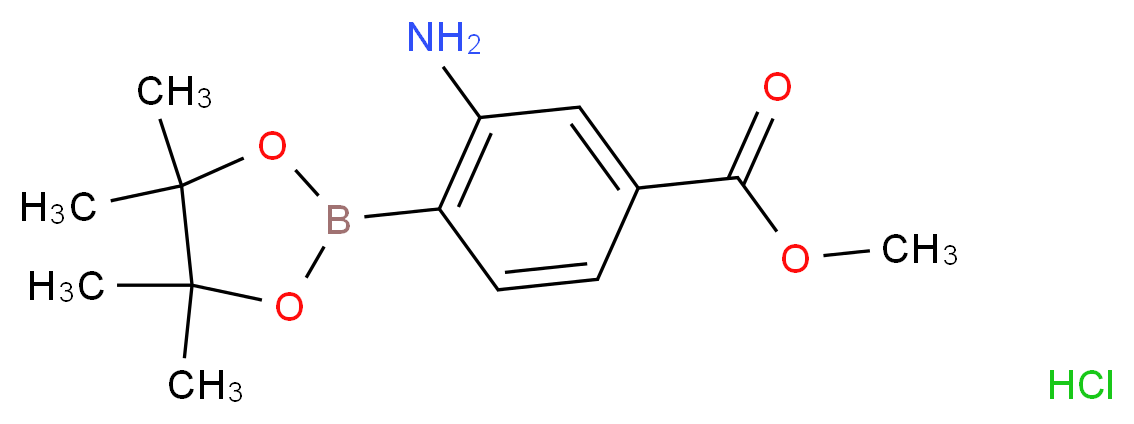 methyl 3-amino-4-(tetramethyl-1,3,2-dioxaborolan-2-yl)benzoate hydrochloride_分子结构_CAS_850567-49-6