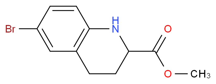 methyl 6-bromo-1,2,3,4-tetrahydroquinoline-2-carboxylate_分子结构_CAS_511230-72-1