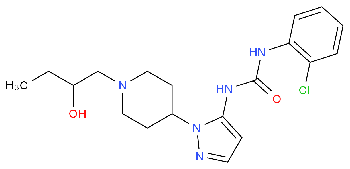 N-(2-chlorophenyl)-N'-{1-[1-(2-hydroxybutyl)piperidin-4-yl]-1H-pyrazol-5-yl}urea_分子结构_CAS_)
