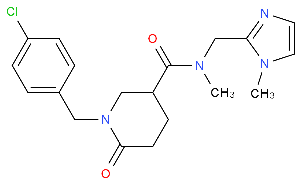 1-(4-chlorobenzyl)-N-methyl-N-[(1-methyl-1H-imidazol-2-yl)methyl]-6-oxo-3-piperidinecarboxamide_分子结构_CAS_)