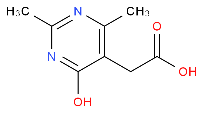 (4-hydroxy-2,6-dimethylpyrimidin-5-yl)acetic acid_分子结构_CAS_5536-40-3)