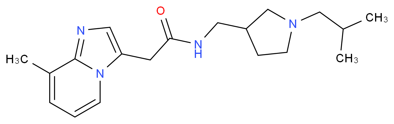 N-[(1-isobutylpyrrolidin-3-yl)methyl]-2-(8-methylimidazo[1,2-a]pyridin-3-yl)acetamide_分子结构_CAS_)