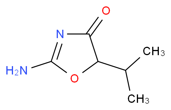 2-amino-5-isopropyl-1,3-oxazol-4(5H)-one_分子结构_CAS_15900-26-2)