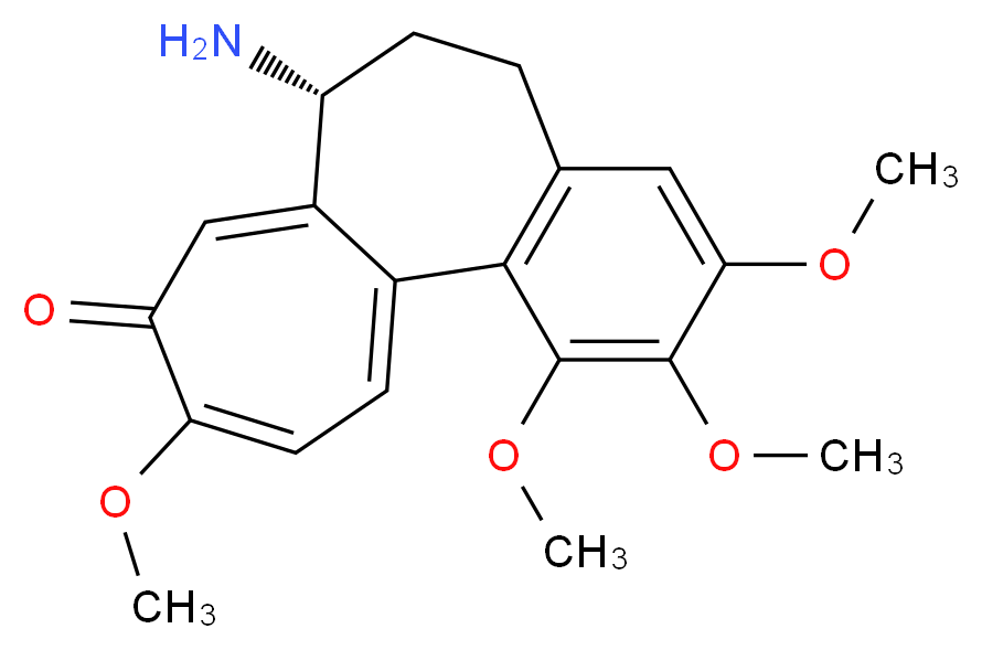 (10R)-10-amino-3,4,5,14-tetramethoxytricyclo[9.5.0.0<sup>2</sup>,<sup>7</sup>]hexadeca-1(16),2(7),3,5,11,14-hexaen-13-one_分子结构_CAS_102419-91-0