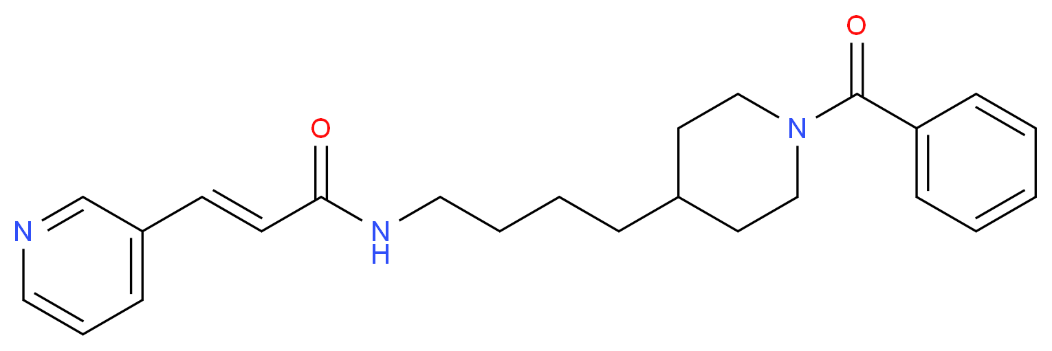 (2E)-N-[4-(1-benzoylpiperidin-4-yl)butyl]-3-(pyridin-3-yl)prop-2-enamide_分子结构_CAS_658084-64-1