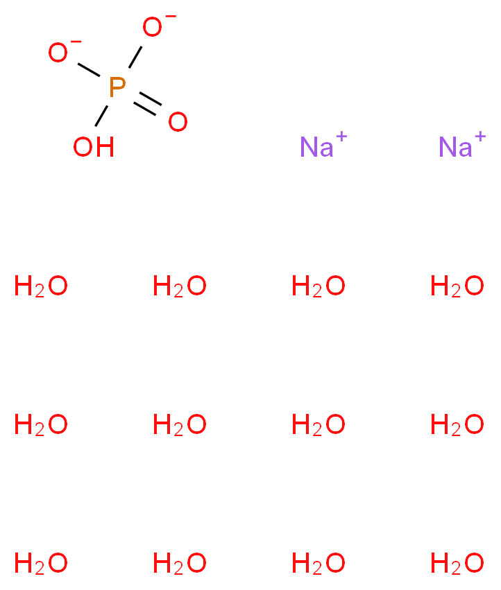 disodium dodecahydrate hydrogen phosphate_分子结构_CAS_10039-32-4