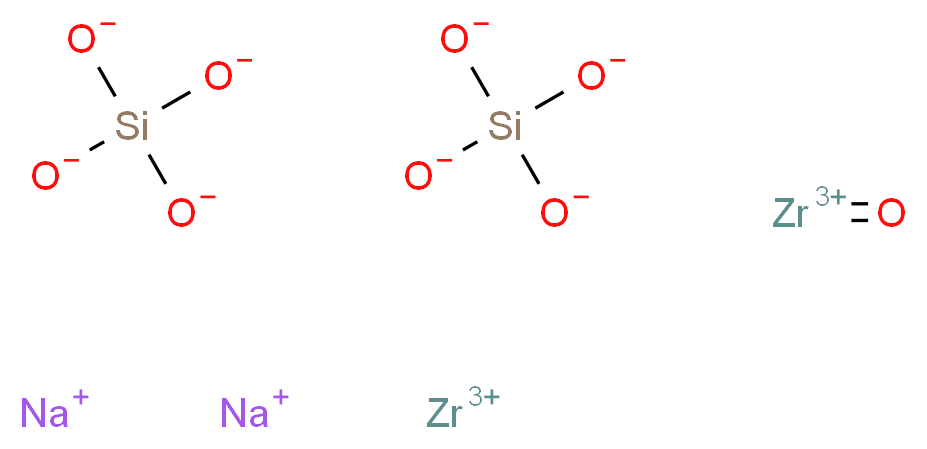 λ<sup>3</sup>-zirconium(3+) ion disodium oxozirconiumtris(ylium) disilicate_分子结构_CAS_12027-83-7