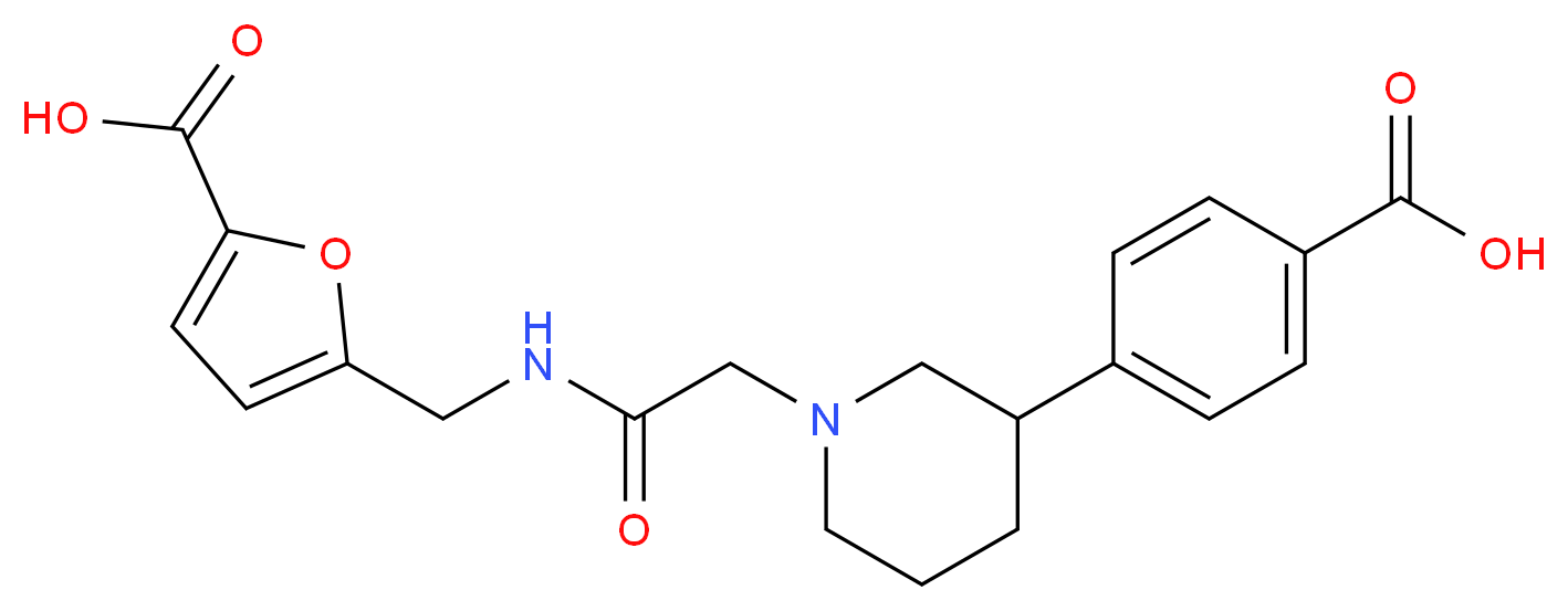 5-[({[3-(4-carboxyphenyl)piperidin-1-yl]acetyl}amino)methyl]-2-furoic acid_分子结构_CAS_)