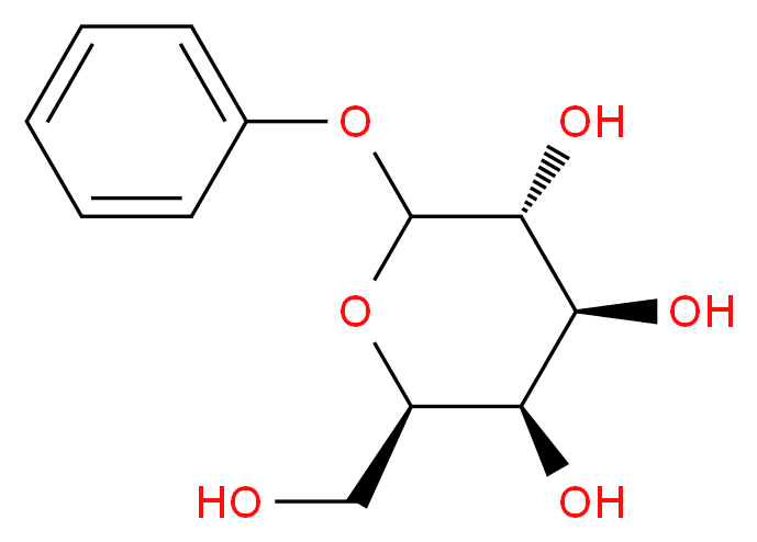 (2R,3R,4S,5R)-2-(hydroxymethyl)-6-phenoxyoxane-3,4,5-triol_分子结构_CAS_56390-15-9