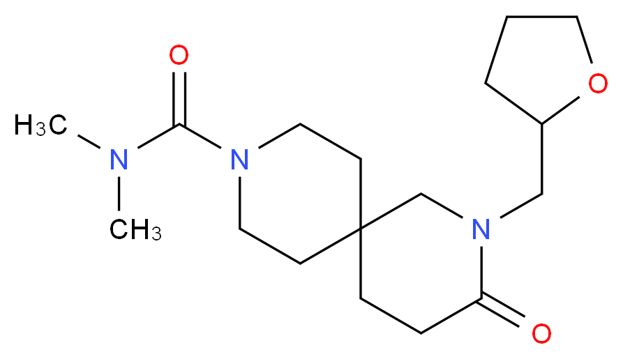 N,N-dimethyl-3-oxo-2-(tetrahydro-2-furanylmethyl)-2,9-diazaspiro[5.5]undecane-9-carboxamide_分子结构_CAS_)