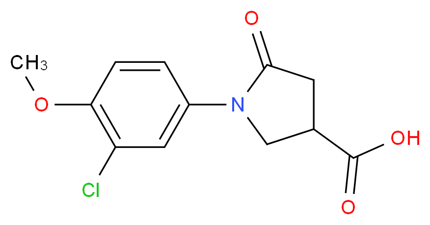 1-(3-Chloro-4-methoxyphenyl)-5-oxopyrrolidine-3-carboxylic acid_分子结构_CAS_63674-98-6)