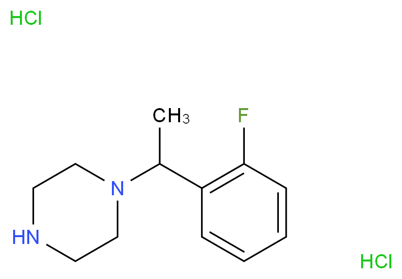 1-[1-(2-fluorophenyl)ethyl]piperazine dihydrochloride_分子结构_CAS_)