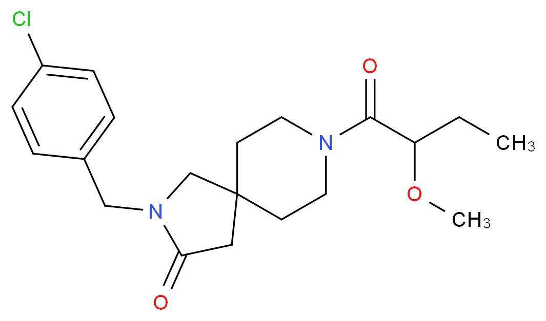 2-(4-chlorobenzyl)-8-(2-methoxybutanoyl)-2,8-diazaspiro[4.5]decan-3-one_分子结构_CAS_)