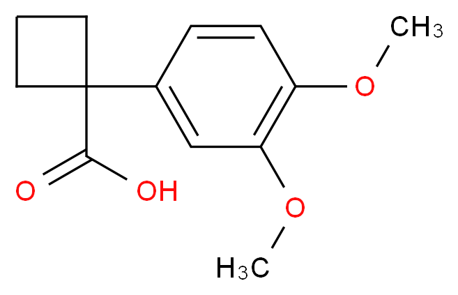 1-(3,4-dimethoxyphenyl)cyclobutane-1-carboxylic acid_分子结构_CAS_147406-22-2