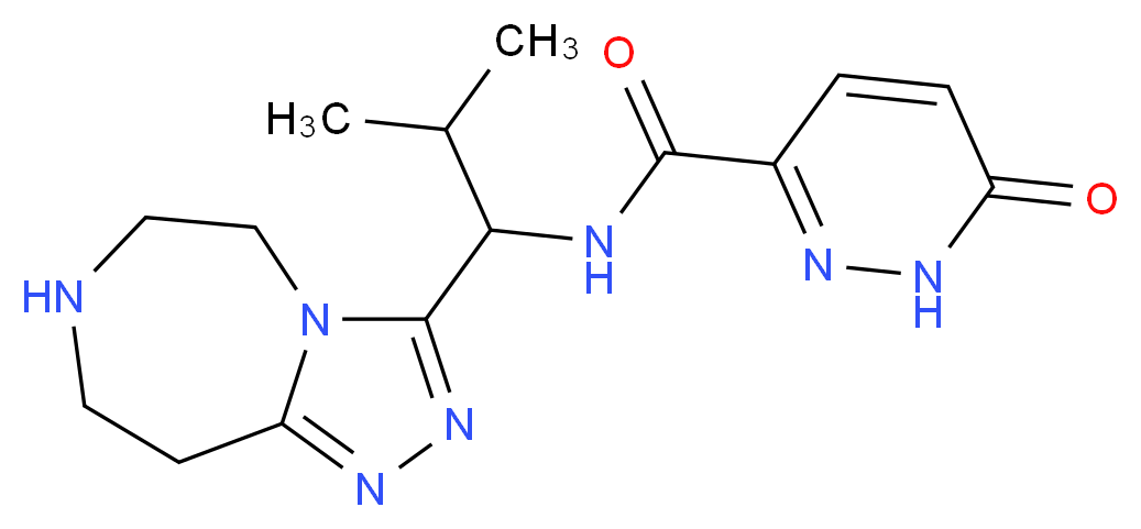 N-[2-methyl-1-(6,7,8,9-tetrahydro-5H-[1,2,4]triazolo[4,3-d][1,4]diazepin-3-yl)propyl]-6-oxo-1,6-dihydropyridazine-3-carboxamide_分子结构_CAS_)