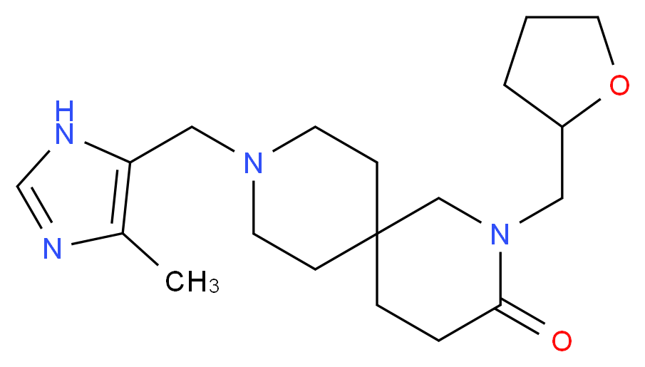 9-[(4-methyl-1H-imidazol-5-yl)methyl]-2-(tetrahydro-2-furanylmethyl)-2,9-diazaspiro[5.5]undecan-3-one_分子结构_CAS_)