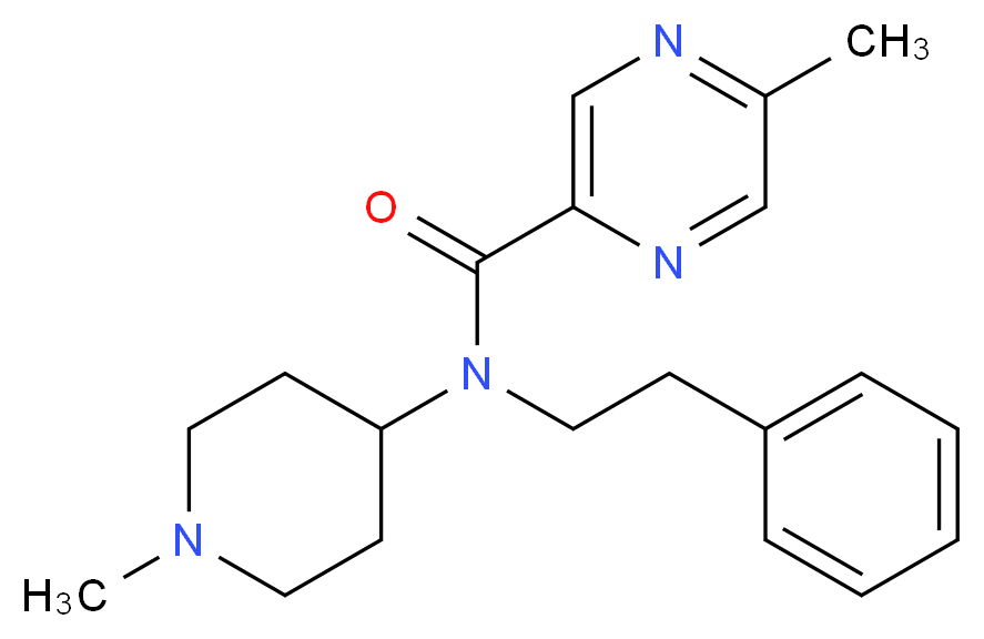 5-methyl-N-(1-methyl-4-piperidinyl)-N-(2-phenylethyl)-2-pyrazinecarboxamide_分子结构_CAS_)