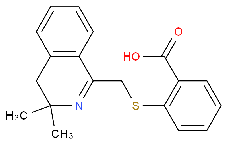 2-(3,3-Dimethyl-3,4-dihydro-isoquinolin-1-yl-methylsulfanyl)-benzoic acid_分子结构_CAS_)
