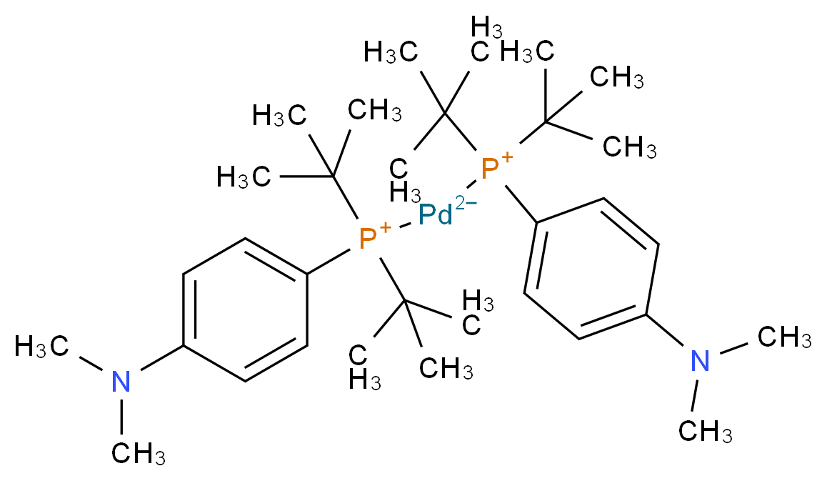 双[二叔丁基-(4-二甲基-氨基苯基)磷]钯(0)_分子结构_CAS_1233717-68-4)